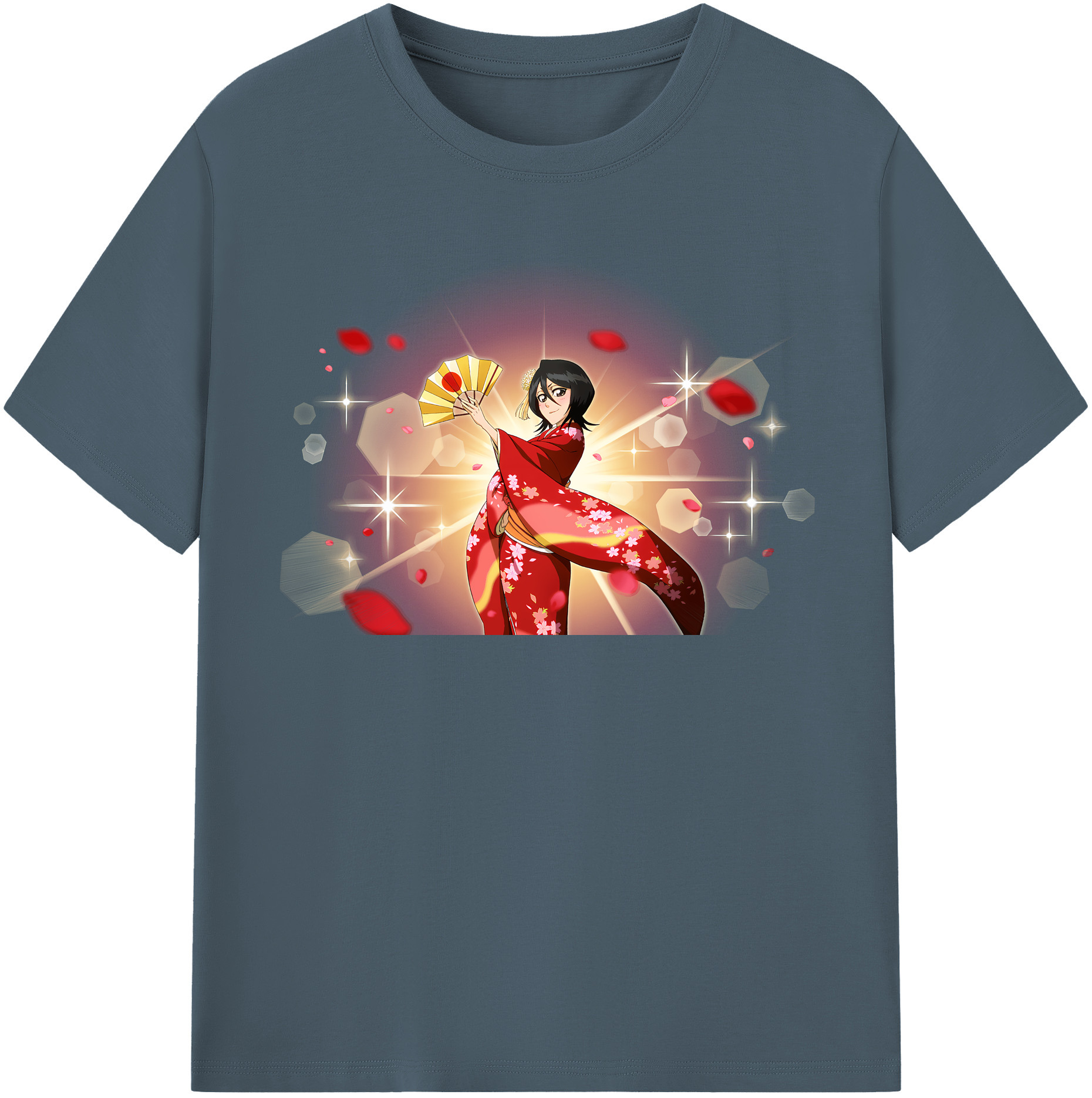 （画像用） ブリーチ 朽木ルキア BLEACH Kuchiki Rukia 綿100％半袖Tシャツ（フロントプリント）